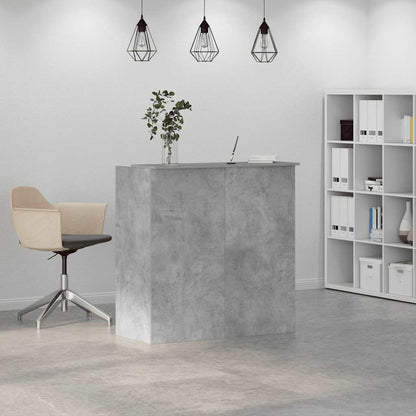 Reception Desk Concrete Grey Engineered Wood Medium