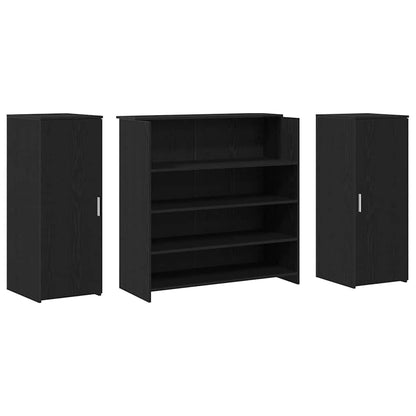 Reception Desk Black Oak Engineered Wood Large Reception Desk