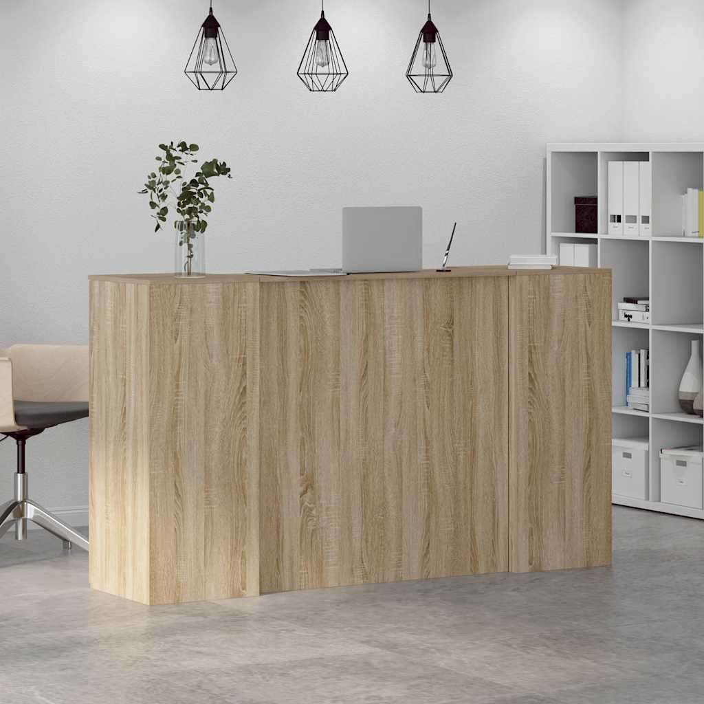 Reception Desk Sonoma Oak Engineered wood Large Reception Desk