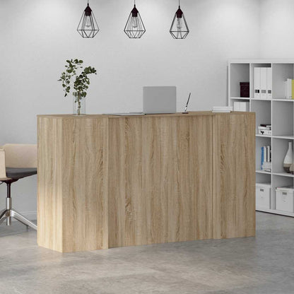 Reception Desk Sonoma Oak Engineered wood Large Reception Desk
