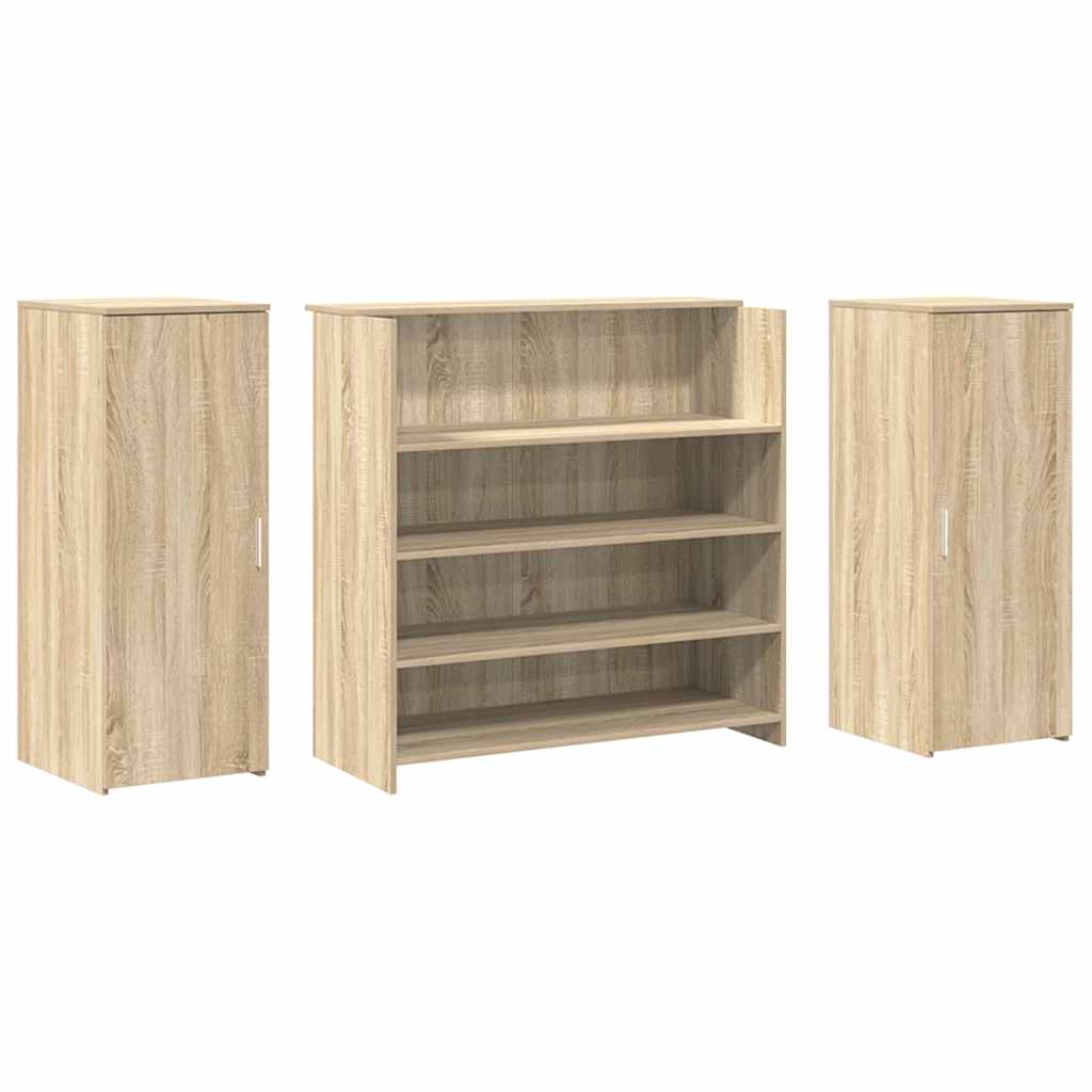 Reception Desk Sonoma Oak Engineered wood Large Reception Desk