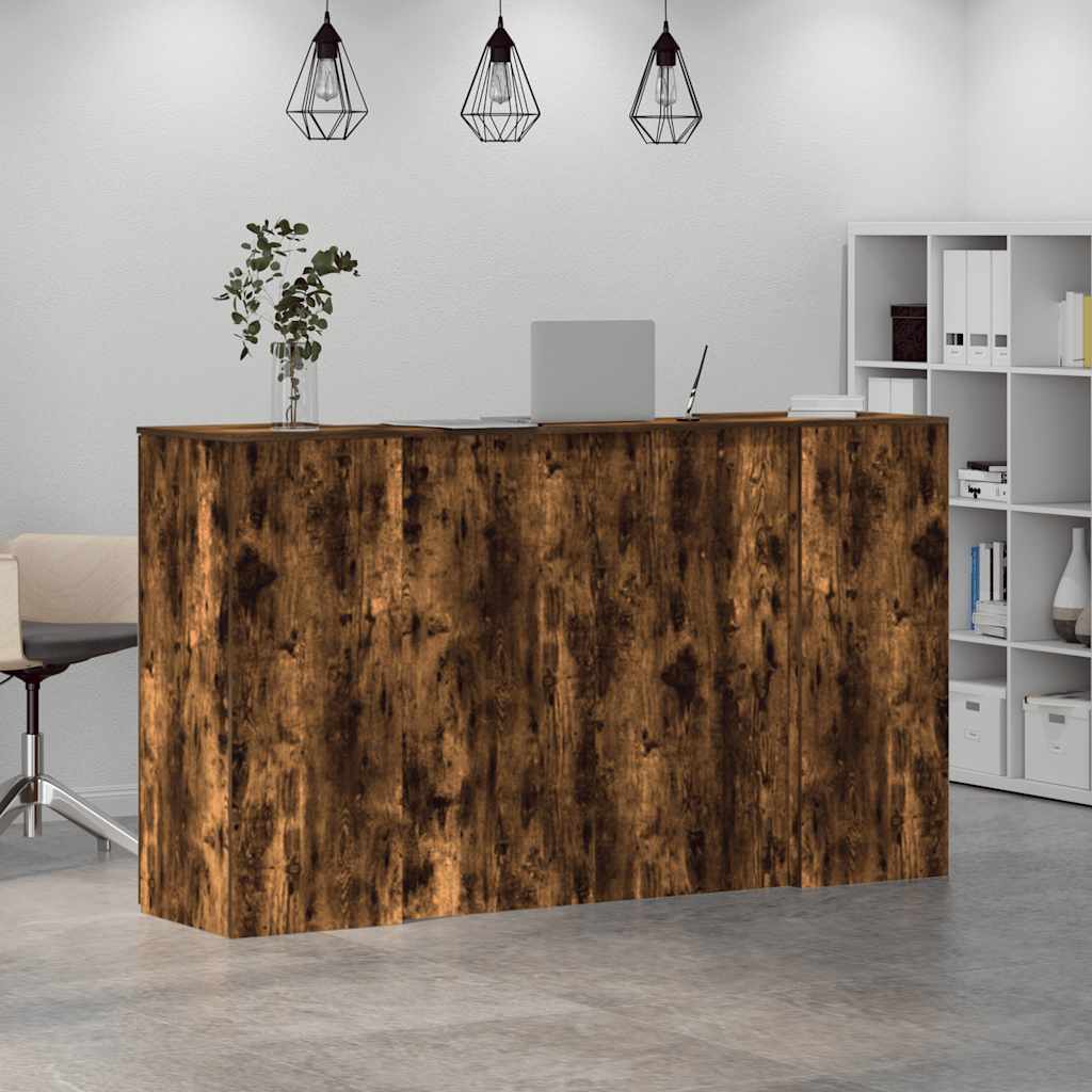 Reception Desk Smoked Oak Engineered Wood Large Reception Desk