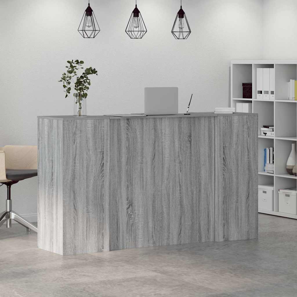 Reception Desk Grey Sonoma Engineered wood Large Reception Desk