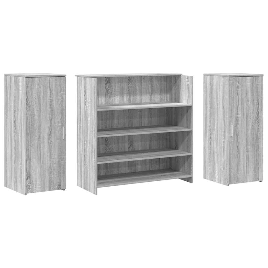 Reception Desk Grey Sonoma Engineered wood Large Reception Desk