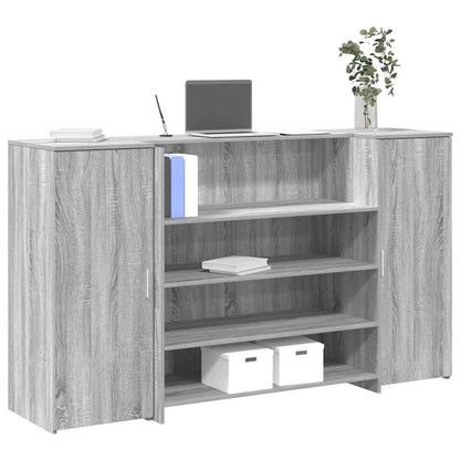 Reception Desk Grey Sonoma Engineered wood Large Reception Desk