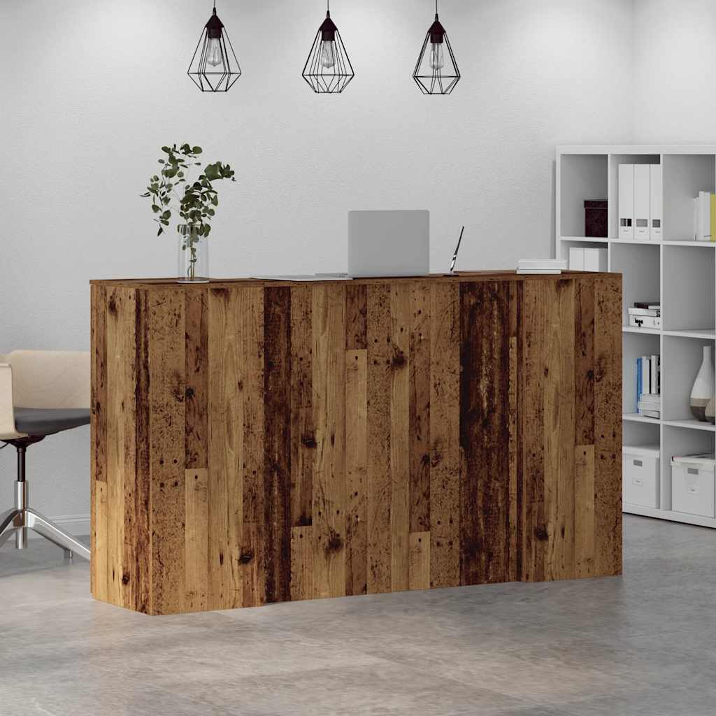 Reception Desk Old Wood Engineered wood Large Reception Desk