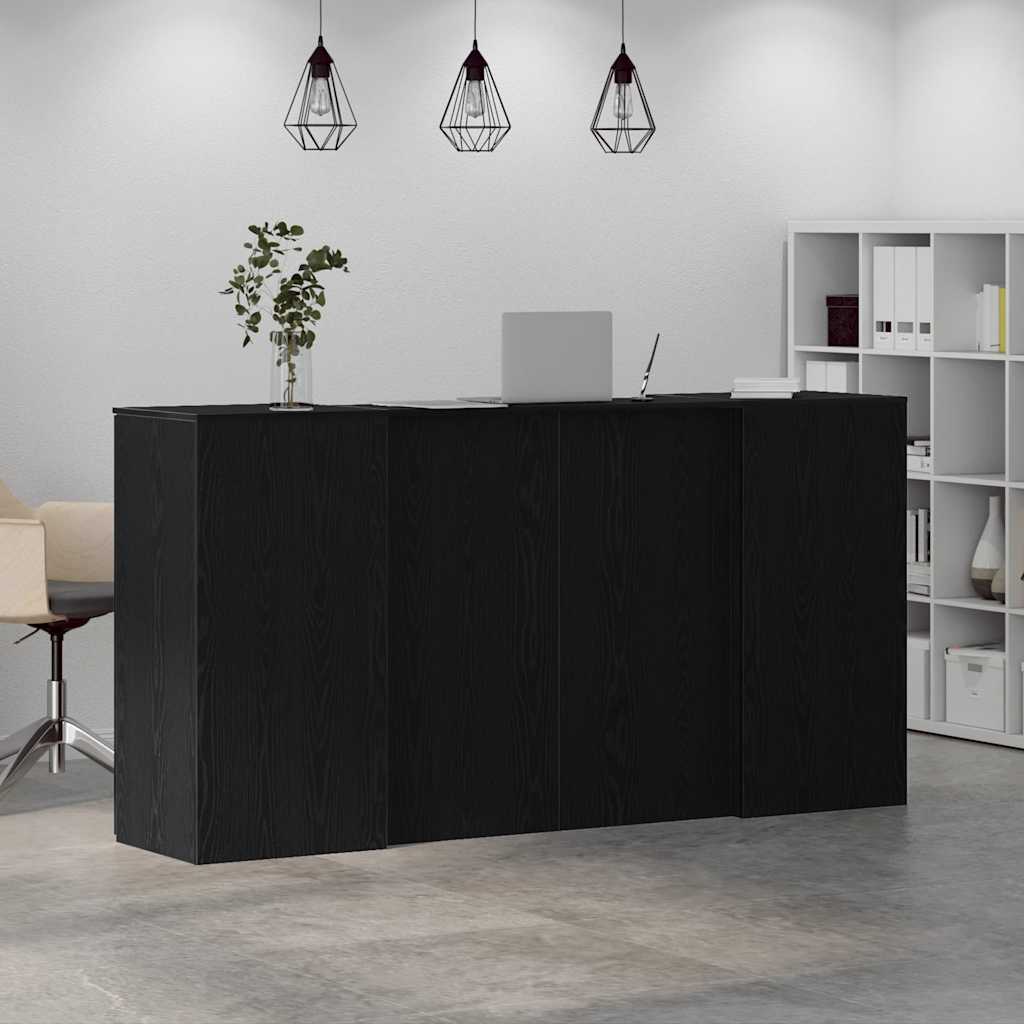 Reception Desk Black Oak Engineered Wood 78.7 x 19.7 x 40.7 in
