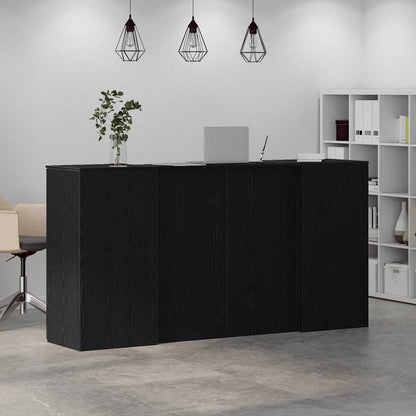 Reception Desk Black Oak Engineered Wood 78.7 x 19.7 x 40.7 in