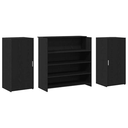 Reception Desk Black Oak Engineered Wood 78.7 x 19.7 x 40.7 in