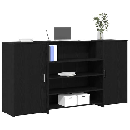 Reception Desk Black Oak Engineered Wood 78.7 x 19.7 x 40.7 in