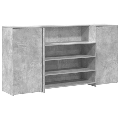 Reception Desk Concrete grey Engineered wood Large Reception Desk