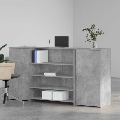 Reception Desk Concrete grey Engineered wood Large Reception Desk