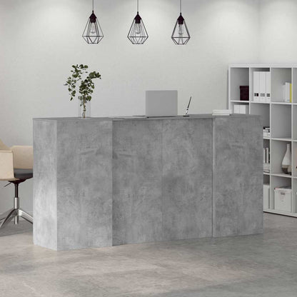 Reception Desk Concrete grey Engineered wood Large Reception Desk