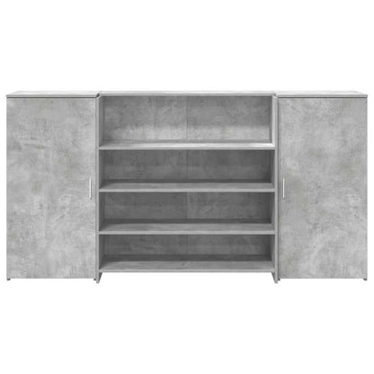 Reception Desk Concrete grey Engineered wood Large Reception Desk