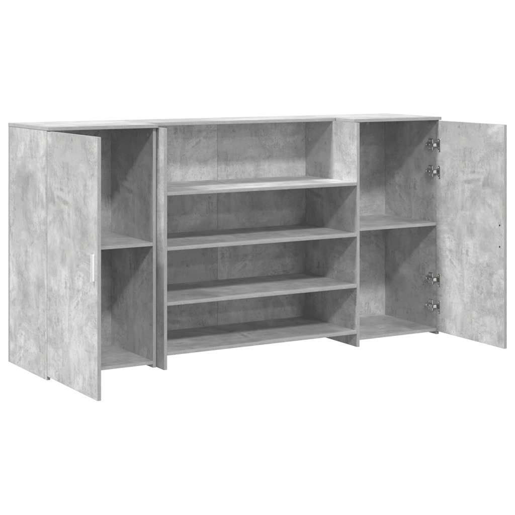 Reception Desk Concrete grey Engineered wood Large Reception Desk