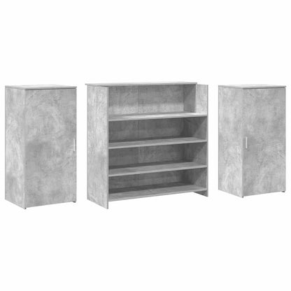 Reception Desk Concrete grey Engineered wood Large Reception Desk