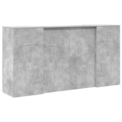 Reception Desk Concrete grey Engineered wood Large Reception Desk
