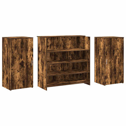 Reception Desk Smoke Oak Engineered wood Large Storage