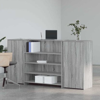 Reception Desk Grey sonoma Engineered wood Large Reception Desk