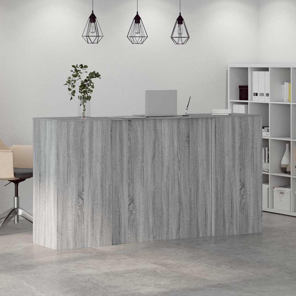 Reception Desk Grey sonoma Engineered wood Large Reception Desk