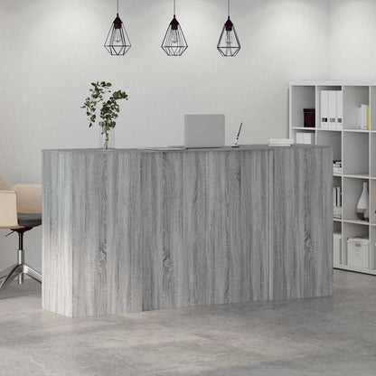 Reception Desk Grey sonoma Engineered wood Large Reception Desk