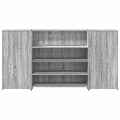 Reception Desk Grey sonoma Engineered wood Large Reception Desk