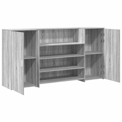 Reception Desk Grey sonoma Engineered wood Large Reception Desk