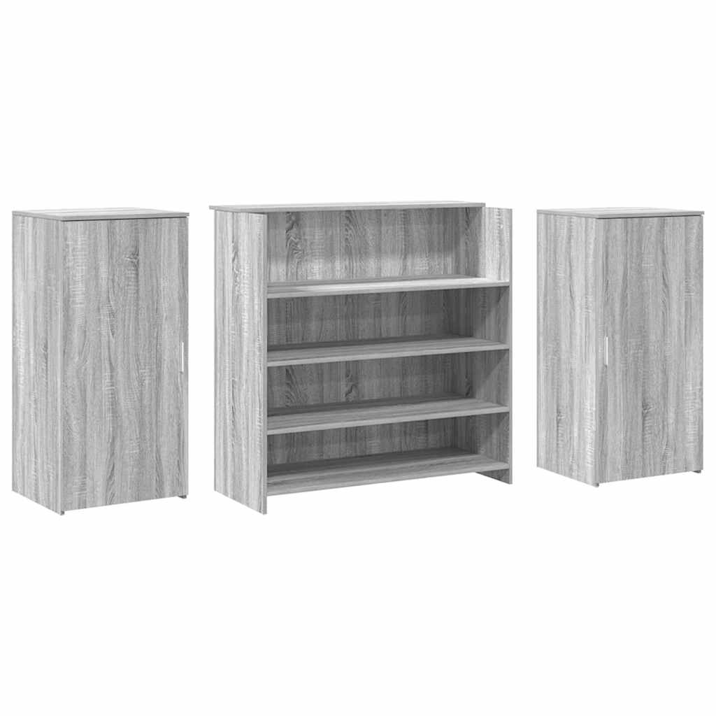 Reception Desk Grey sonoma Engineered wood Large Reception Desk