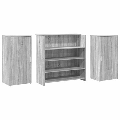 Reception Desk Grey sonoma Engineered wood Large Reception Desk
