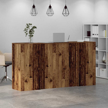 Reception Desk Old wood Engineered wood Large Reception Desk