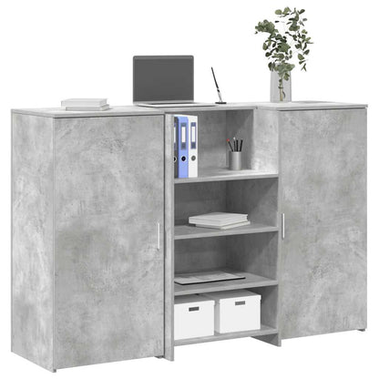 Reception Desk Concrete grey Engineered wood Large Reception Desk