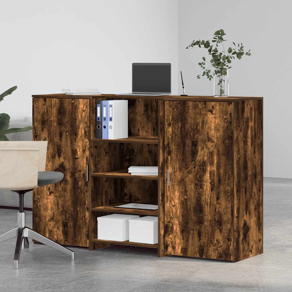 Reception Desk Smoked oak Engineered wood Standard Reception Desk