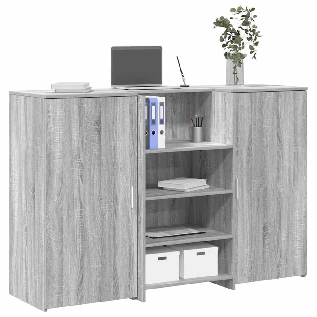 Reception Desk Grey sonoma Engineered wood