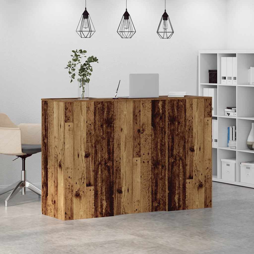 Reception Desk Old Wood Engineered Wood Large Reception Desk
