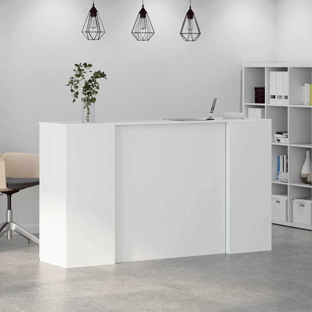 Reception Desk White Engineered wood Large Reception Desk