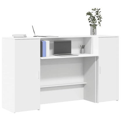 Reception Desk White Engineered wood Large Reception Desk