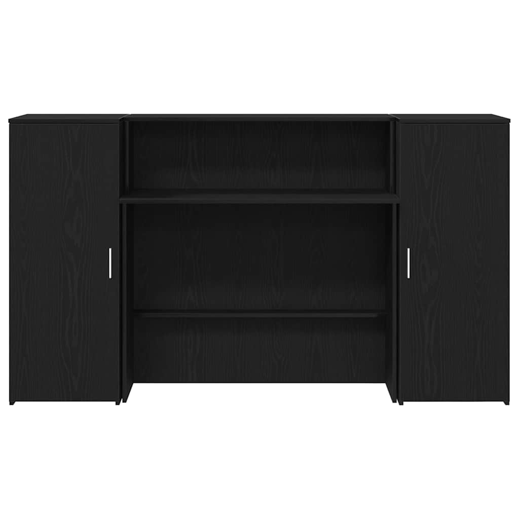 Reception Desk Black Oak 70.9x19.7x40.7" Engineered Wood