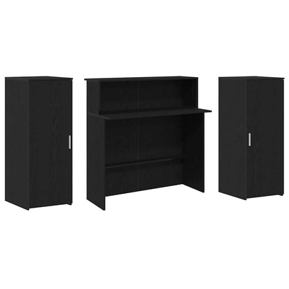 Reception Desk Black Oak 70.9x19.7x40.7" Engineered Wood