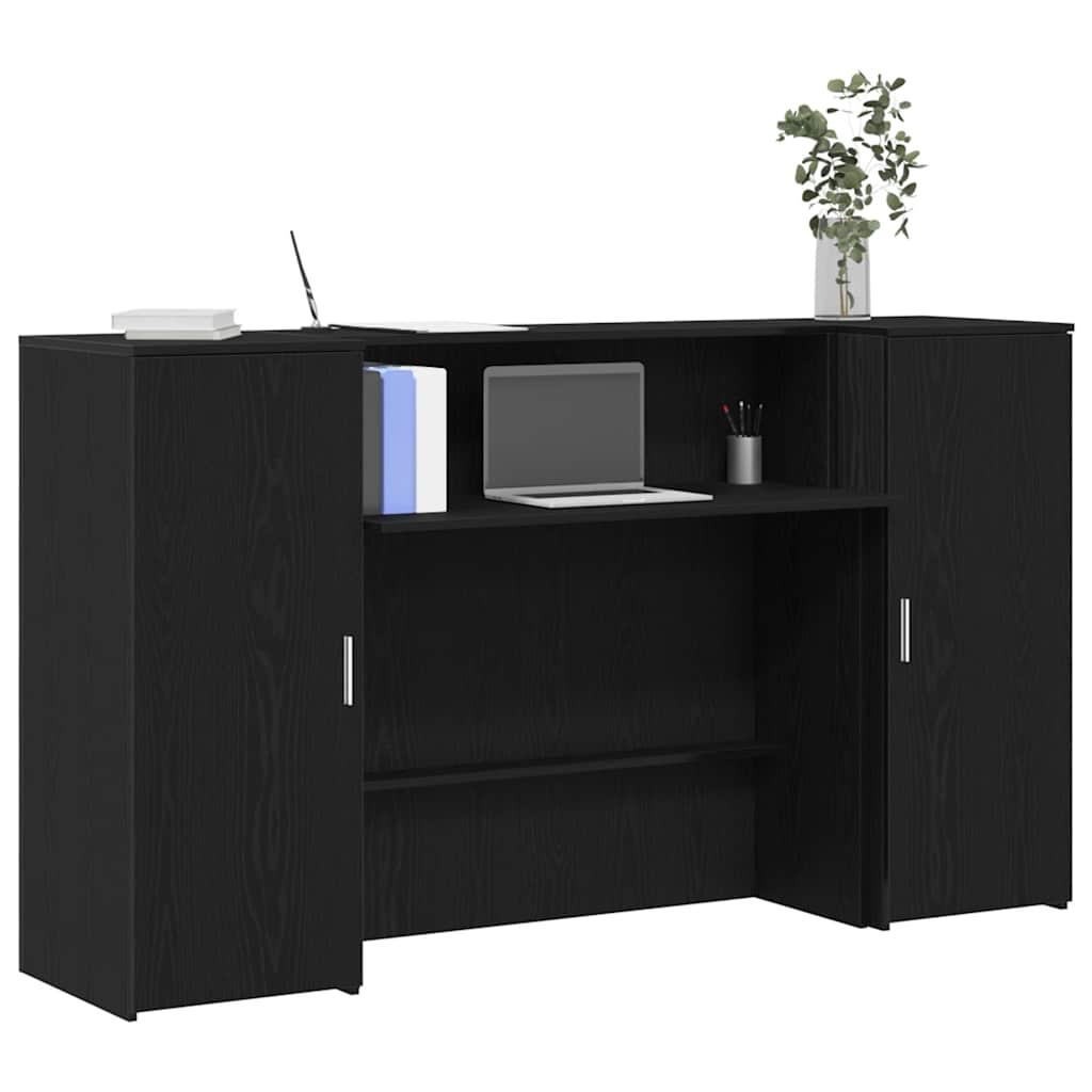 Reception Desk Black Oak 70.9x19.7x40.7" Engineered Wood