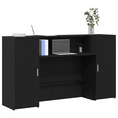 Reception Desk Black Oak 70.9x19.7x40.7" Engineered Wood