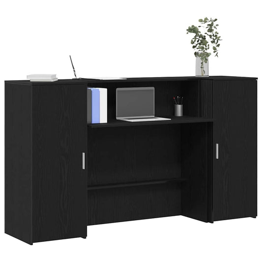 Reception Desk Black Oak 70.9x19.7x40.7" Engineered Wood