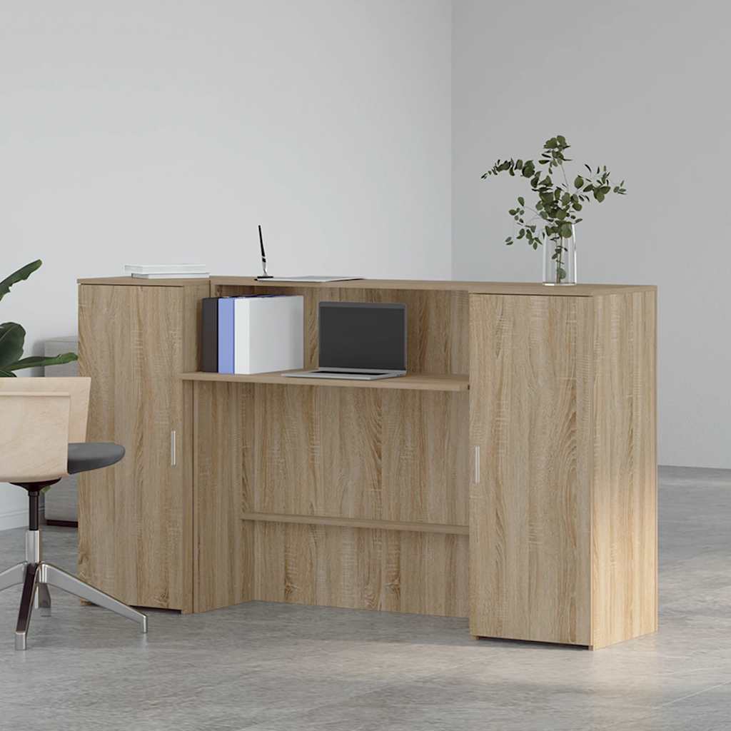 Reception Desk Sonoma Oak Engineered Wood Large Reception Desk