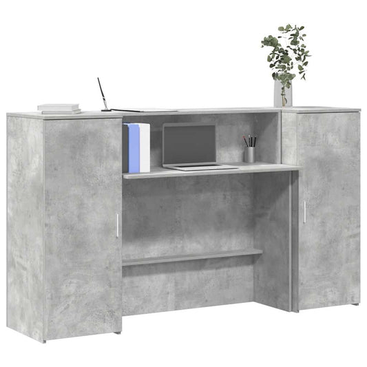 Reception Desk Concrete gray Engineered wood 70.9 in