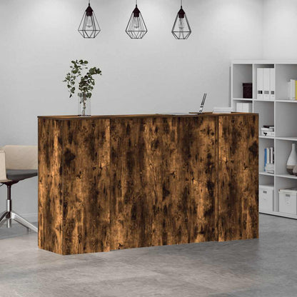 Reception Desk Smoked Oak Engineered Wood Large Reception Desk
