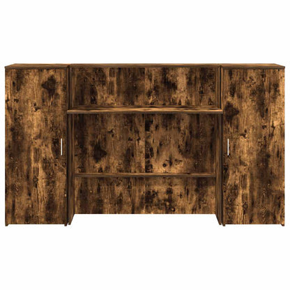 Reception Desk Smoked Oak Engineered Wood Large Reception Desk