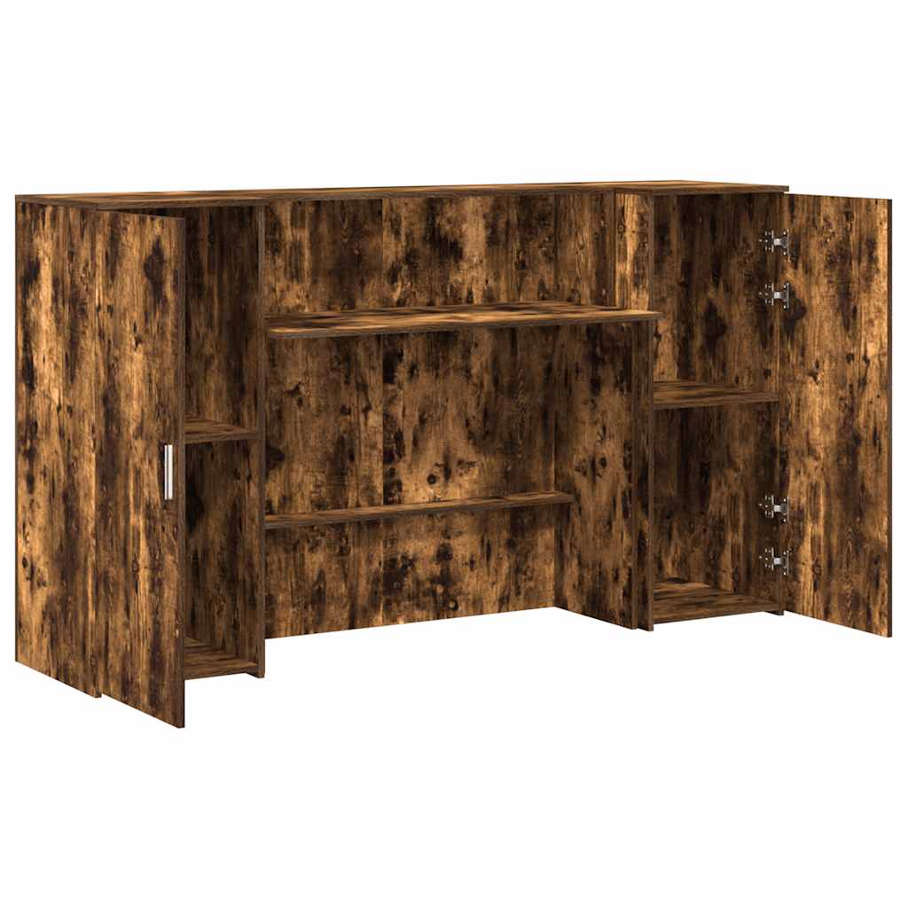 Reception Desk Smoked Oak Engineered Wood Large Reception Desk