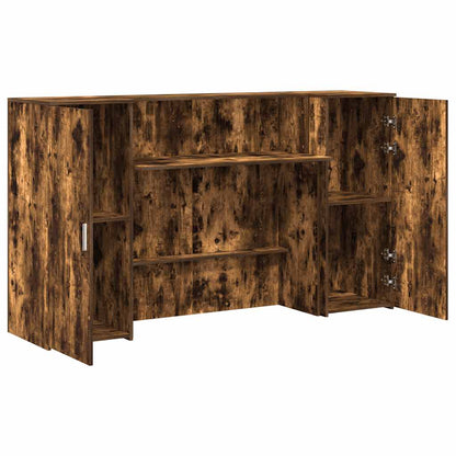 Reception Desk Smoked Oak Engineered Wood Large Reception Desk