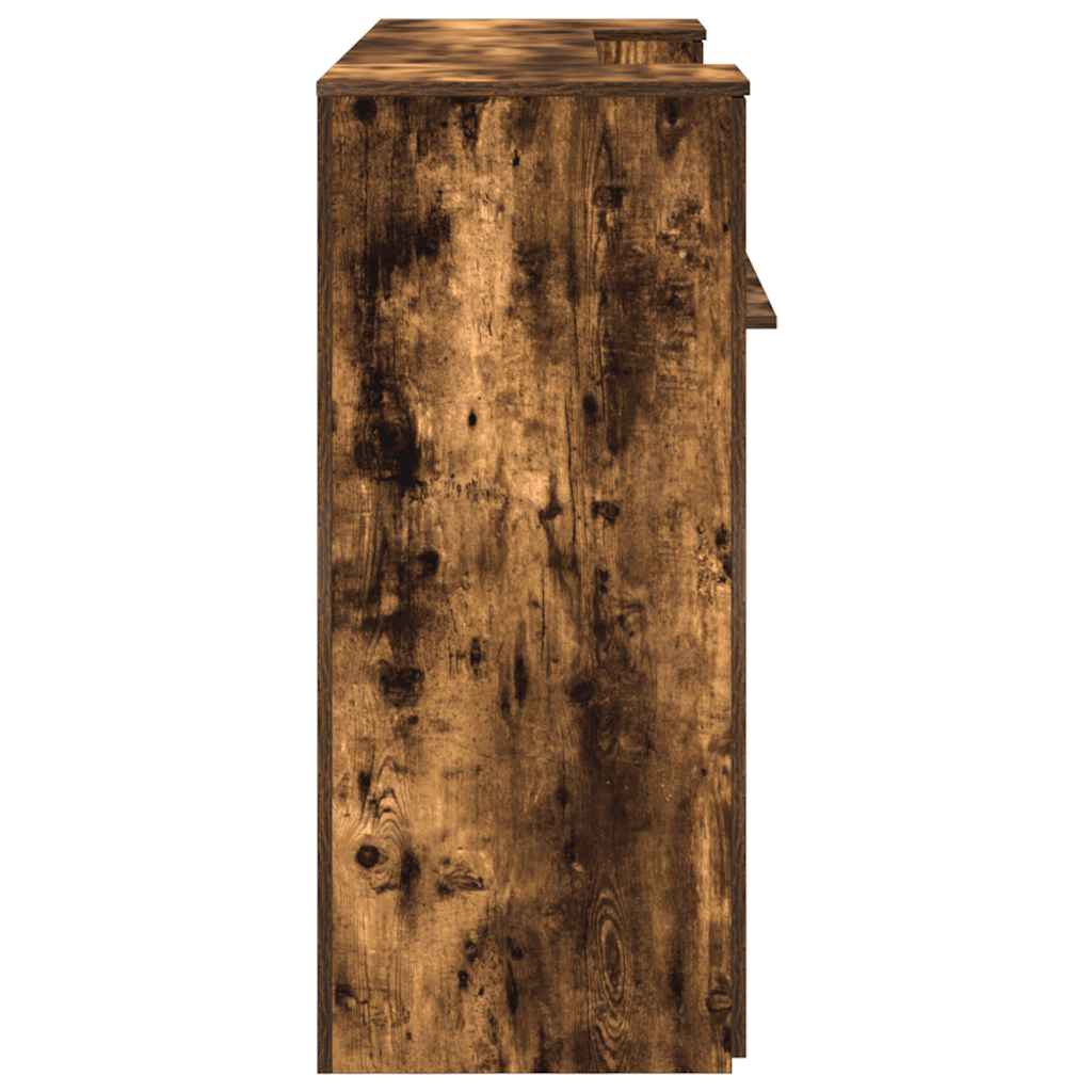 Reception Desk Smoked Oak Engineered Wood Large Reception Desk