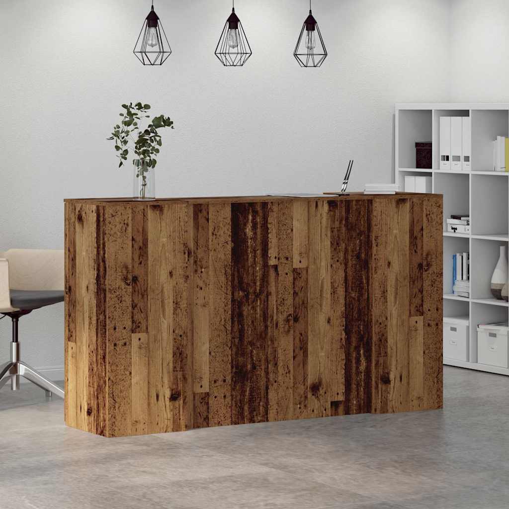 Reception Desk Old wood Engineered wood Large Reception Desk