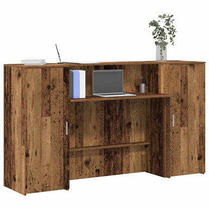 Reception Desk Old wood Engineered wood Large Reception Desk
